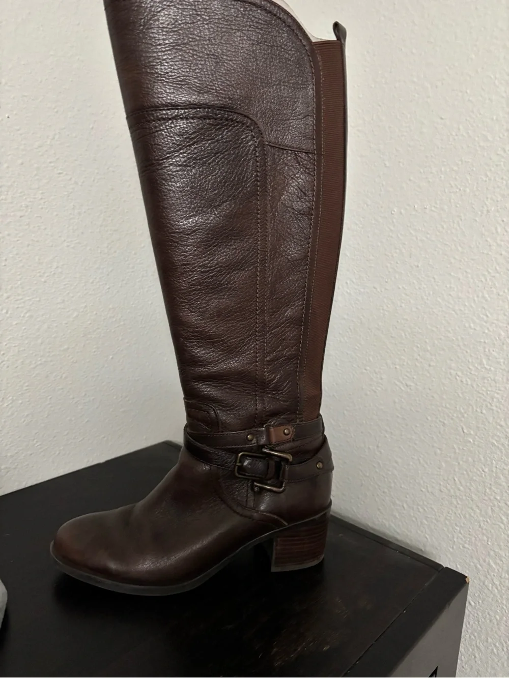Marc Fisher Dark Brown Over-the-Knee Leather Boots